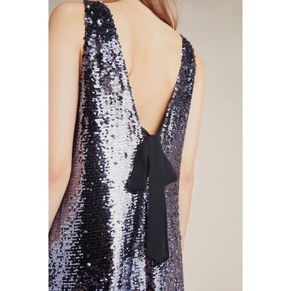 Sunday In Brooklyn Whimsigoth‎ Fairy Grunge Full Sequin Dress Bow Back Detail XS - Picture 12 of 15